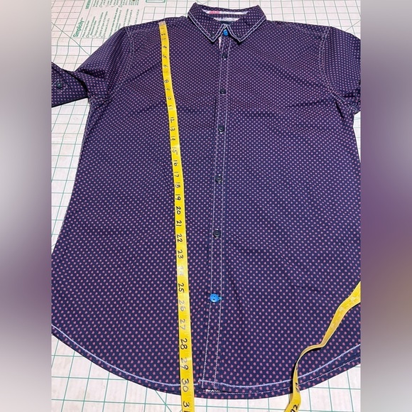 TRANQUILITY MAYHEM Men’s navy and pink print long sleeve shirt‎ size L. - Picture 14 of 14